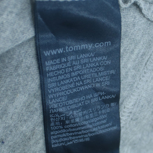Tommy Hilfiger Men's Grey Crew Neck Logo Cotton T-Shirt Size M