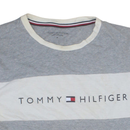 Tommy Hilfiger Men's Grey Crew Neck Logo Cotton T-Shirt Size M