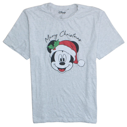 Disney Women’s Grey Mickey Mouse Christmas T-Shirt XL