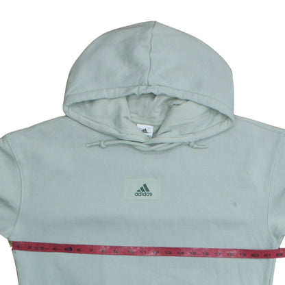 Adidas Women’s Mint Green Pullover Hoodie Size S Logo Cotton Blend