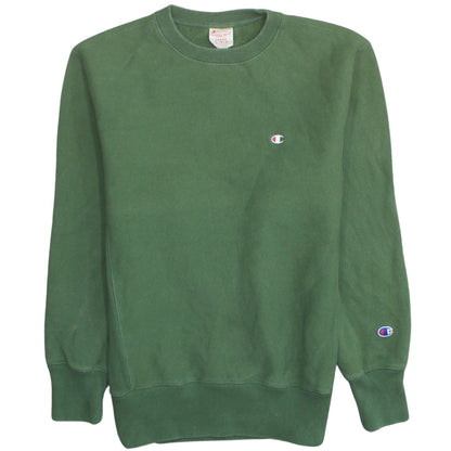 Champion Men's Green Reverse Weave Crew Neck Sweatshirt Size L