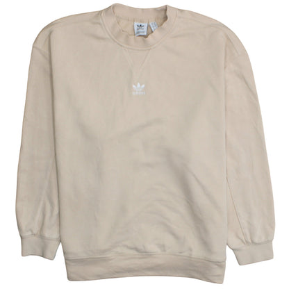 Adidas Women Beige Crew Neck Pullover Sweatshirt UK 14