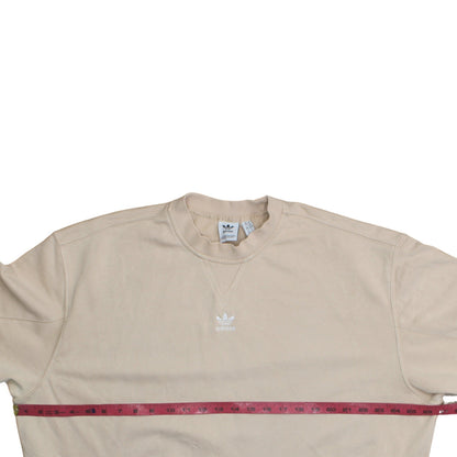Adidas Women Beige Crew Neck Pullover Sweatshirt UK 14