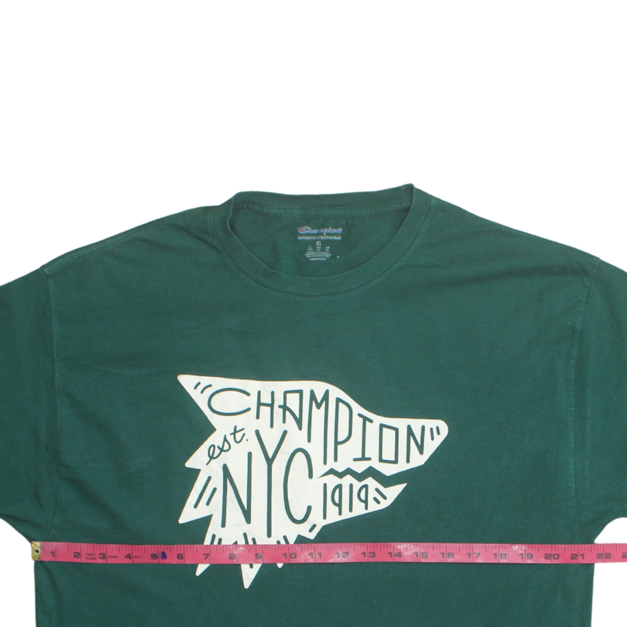 Champion Men's Green NYC 1919 Graphic Cotton T-Shirt XL