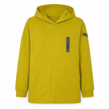 Puma Womens Yellow Pullover Hoodie Sweatshirt Size S Casual Cotton Blend