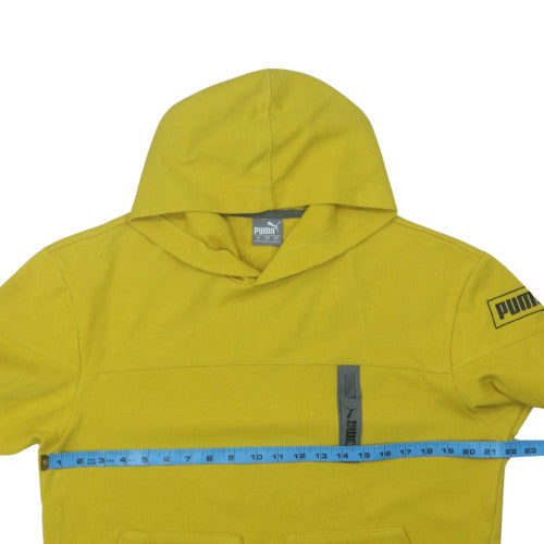 Puma Womens Yellow Pullover Hoodie Sweatshirt Size S Casual Cotton Blend