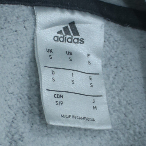 Adidas Men's Grey Pullover Hoodie Small Regular Fit Fleece