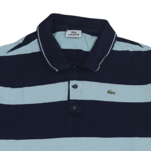 Lacoste Men's Blue Striped Cotton Polo Shirt 3XL Regular Fit