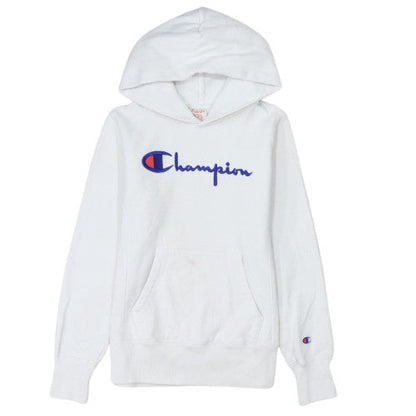 Champion Women's White Small Pullover Hoodie with Logo