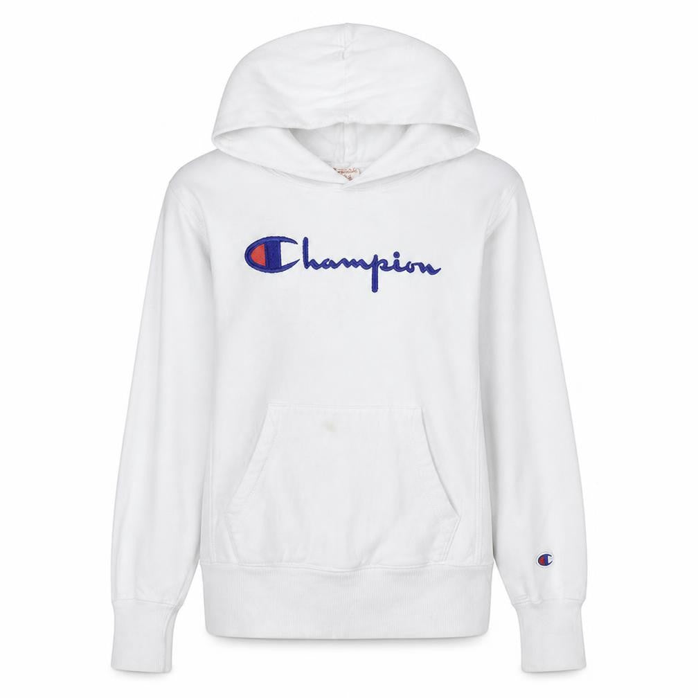 Champion Women's White Small Pullover Hoodie with Logo