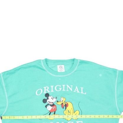 Primark Disney Women's Green Mickey & Pluto Crew Neck Sweatshirt Size M 12/14