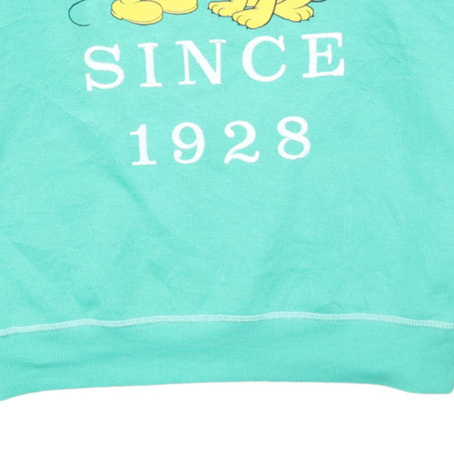 Primark Disney Women's Green Mickey & Pluto Crew Neck Sweatshirt Size M 12/14