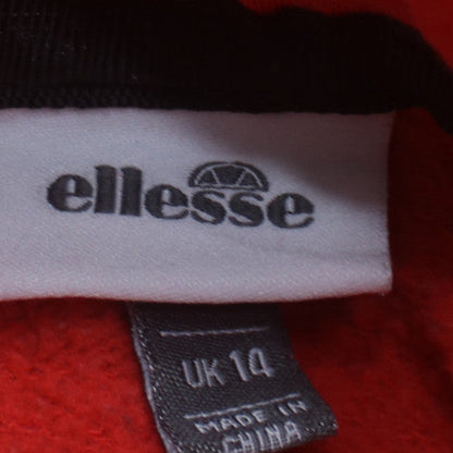 Ellesse Womens Red Pullover Hoodie UK 14 Cotton Blend Casual
