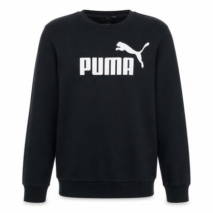 Puma Men’s Black Crew Neck Sweatshirt M Regular Fit Logo Pullover