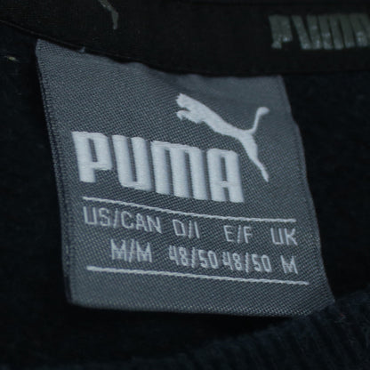 Puma Men’s Black Crew Neck Sweatshirt M Regular Fit Logo Pullover