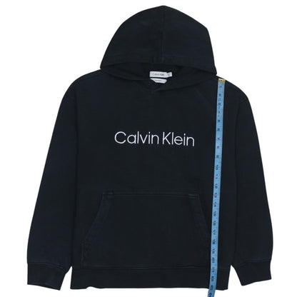 Calvin Klein Womens Black Relaxed Fit Cotton Pullover Hoodie XS