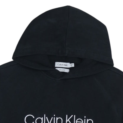 Calvin Klein Womens Black Relaxed Fit Cotton Pullover Hoodie XS