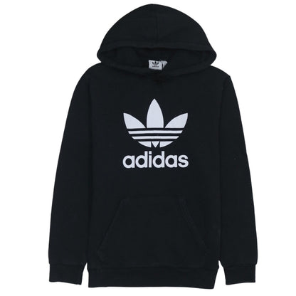 Adidas Womens Black Small Pullover Hoodie with Logo Print