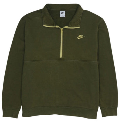 Nike Mens Green 1/4 Zip Fleece Sweatshirt XXL Regular Fit