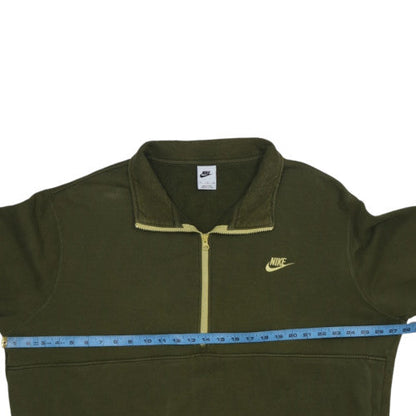 Nike Mens Green 1/4 Zip Fleece Sweatshirt XXL Regular Fit