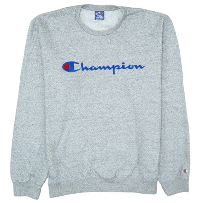 Champion Men's Grey XL Crew Neck Logo Sweatshirt