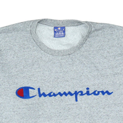 Champion Men's Grey XL Crew Neck Logo Sweatshirt
