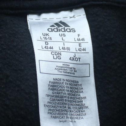 Adidas Womens Black Pullover Hoodie L Logo Graphic Cotton Blend