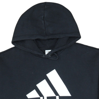 Adidas Womens Black Pullover Hoodie L Logo Graphic Cotton Blend