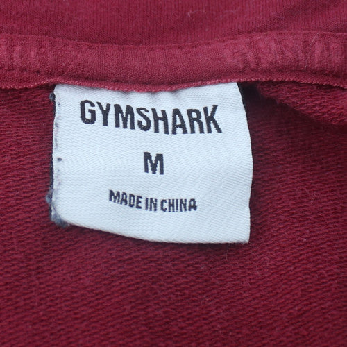 Gymshark Men's Red Full Zip Hoodie Size M Slim Fit Gym Wear