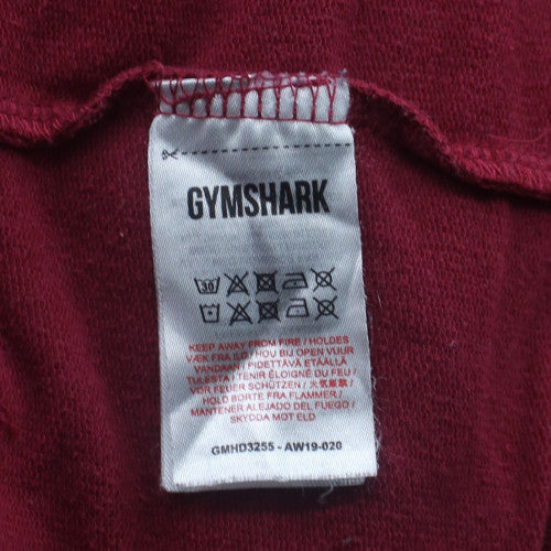 Gymshark Men's Red Full Zip Hoodie Size M Slim Fit Gym Wear
