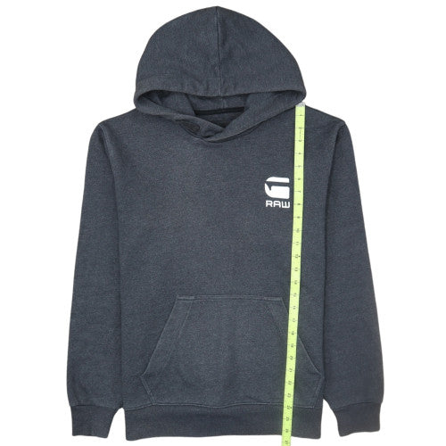 G-Star RAW Men's Grey Pullover Hoodie M Long Sleeve Logo Casual