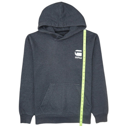 G-Star RAW Men's Grey Pullover Hoodie M Long Sleeve Logo Casual