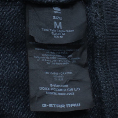 G-Star RAW Men's Grey Pullover Hoodie M Long Sleeve Logo Casual