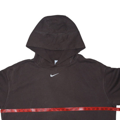 Nike Men's Brown Pullover Hoodie L Fleece Regular Fit Logo Sportswear