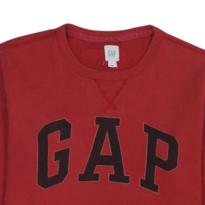 GAP Women Red Logo Crew Neck Pullover Sweatshirt Size S