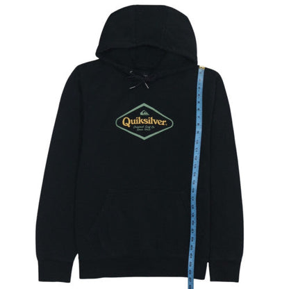 Quiksilver Mens Black Pullover Hoodie L Fleece Surf Style