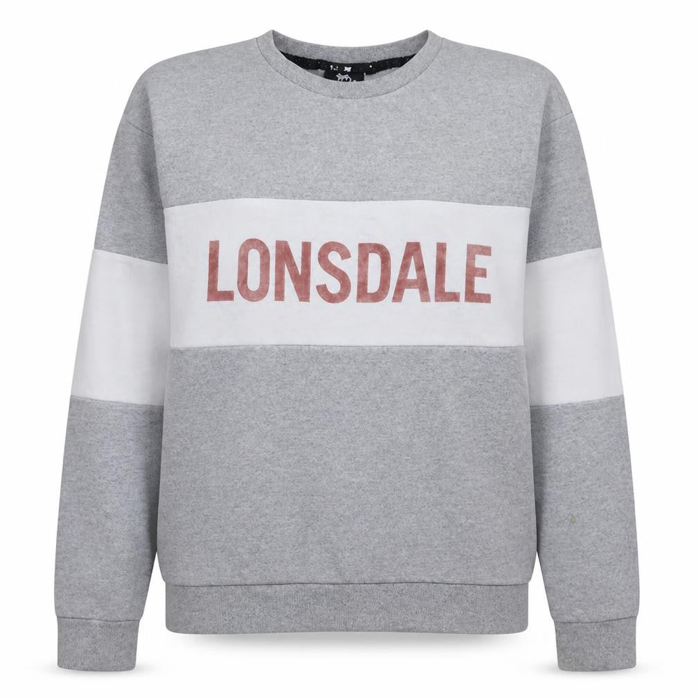 Lonsdale Womens Grey Logo Sweatshirt Size 14 Cotton Blend