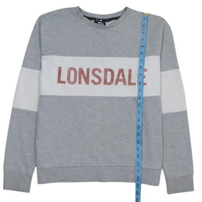 Lonsdale Womens Grey Logo Sweatshirt Size 14 Cotton Blend