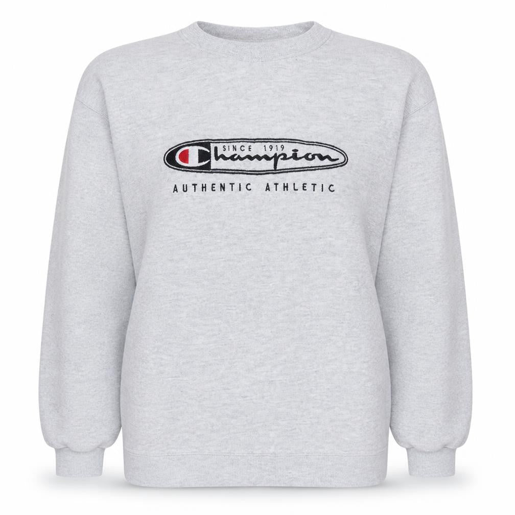 Champion Women’s Grey Pullover Sweatshirt Size S Logo Athletic