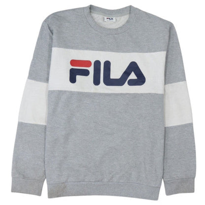 FILA Mens Grey Crew Neck Pullover Sweatshirt L Regular Fit