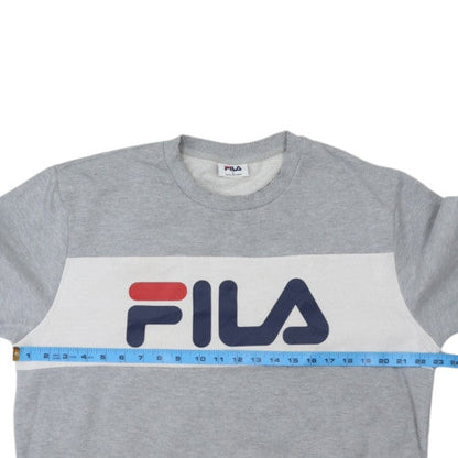 FILA Mens Grey Crew Neck Pullover Sweatshirt L Regular Fit
