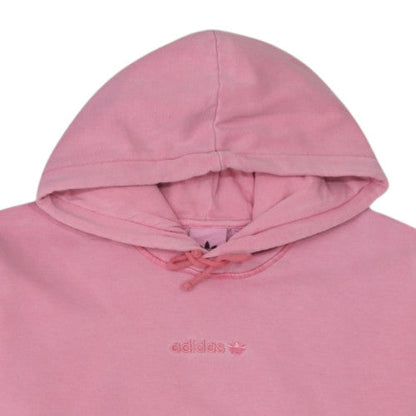 Adidas Women's Pink Pullover Hoodie Size 12 Cotton Casual Sweatshirt