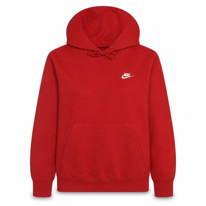 Nike Womens Red Pullover Hoodie Small Fleece Lined Casual Sweatshirt