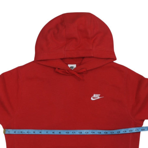 Nike Womens Red Pullover Hoodie Small Fleece Lined Casual Sweatshirt