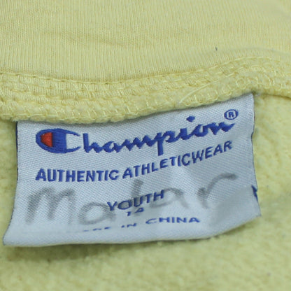 Champion Youth Yellow Hoodie Sweatshirt Womens Size 14 Pullover Cotton