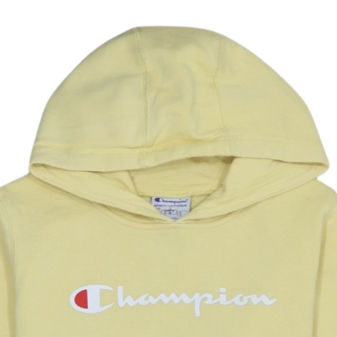 Champion Youth Yellow Hoodie Sweatshirt Womens Size 14 Pullover Cotton
