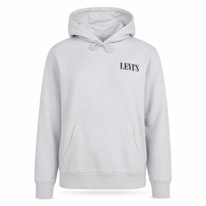 Levi's Womens White Small Pullover Hoodie Cotton Logo Print