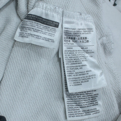 Levi's Womens White Small Pullover Hoodie Cotton Logo Print