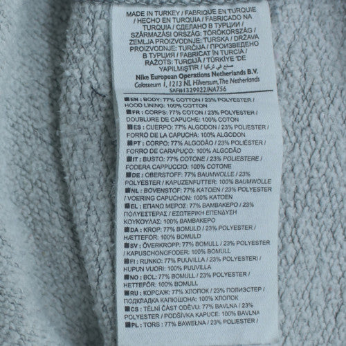 Nike Men's Grey Pullover Hoodie L Regular Fit Fleece Sportswear