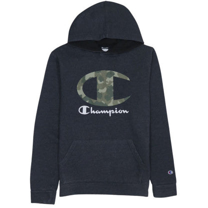 Champion Men's Black Pullover Hoodie S Camouflage Logo Fleece